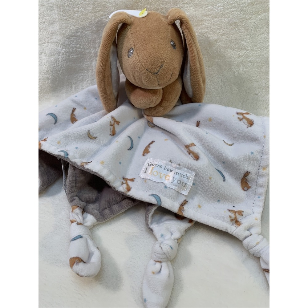 Guess How Much I Love You Bunny Baby‎ Security Blanket Lovey soft knot knotted